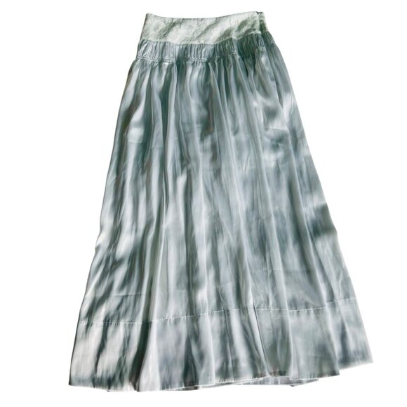 Free People Helin Skirt Set Shimmering Smocked Piped-Edge Detail Crop Tank Silky - Picture 12 of 16